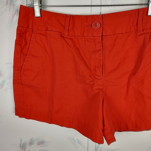 Ann Taylor LOFT Red Orange Chino Shorts 10 - Picture 2 of 8